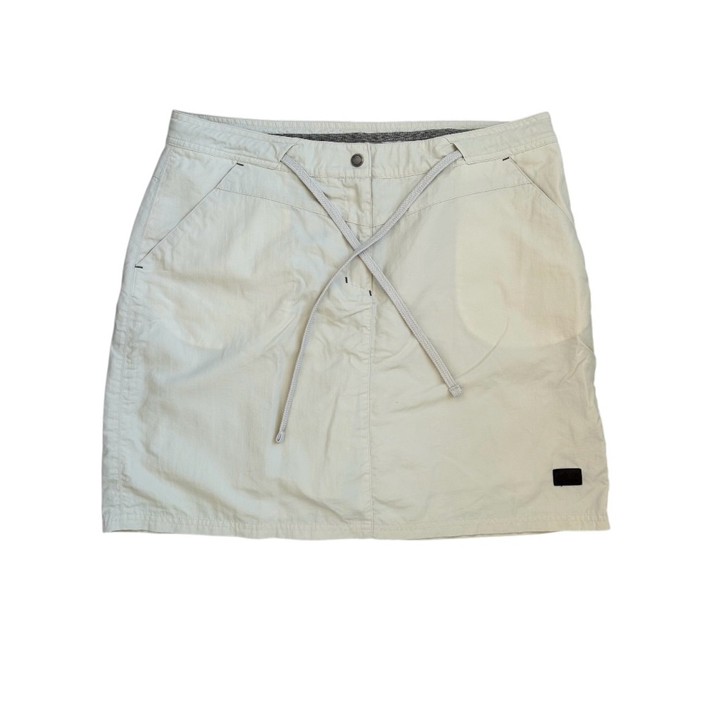 JACK WOLFSKIN Women’s Skort Lt. Cream Leisure Mini Skirt Over Shorts Tie Waist L